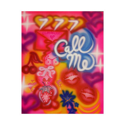 "call me!" airbrush rolled print