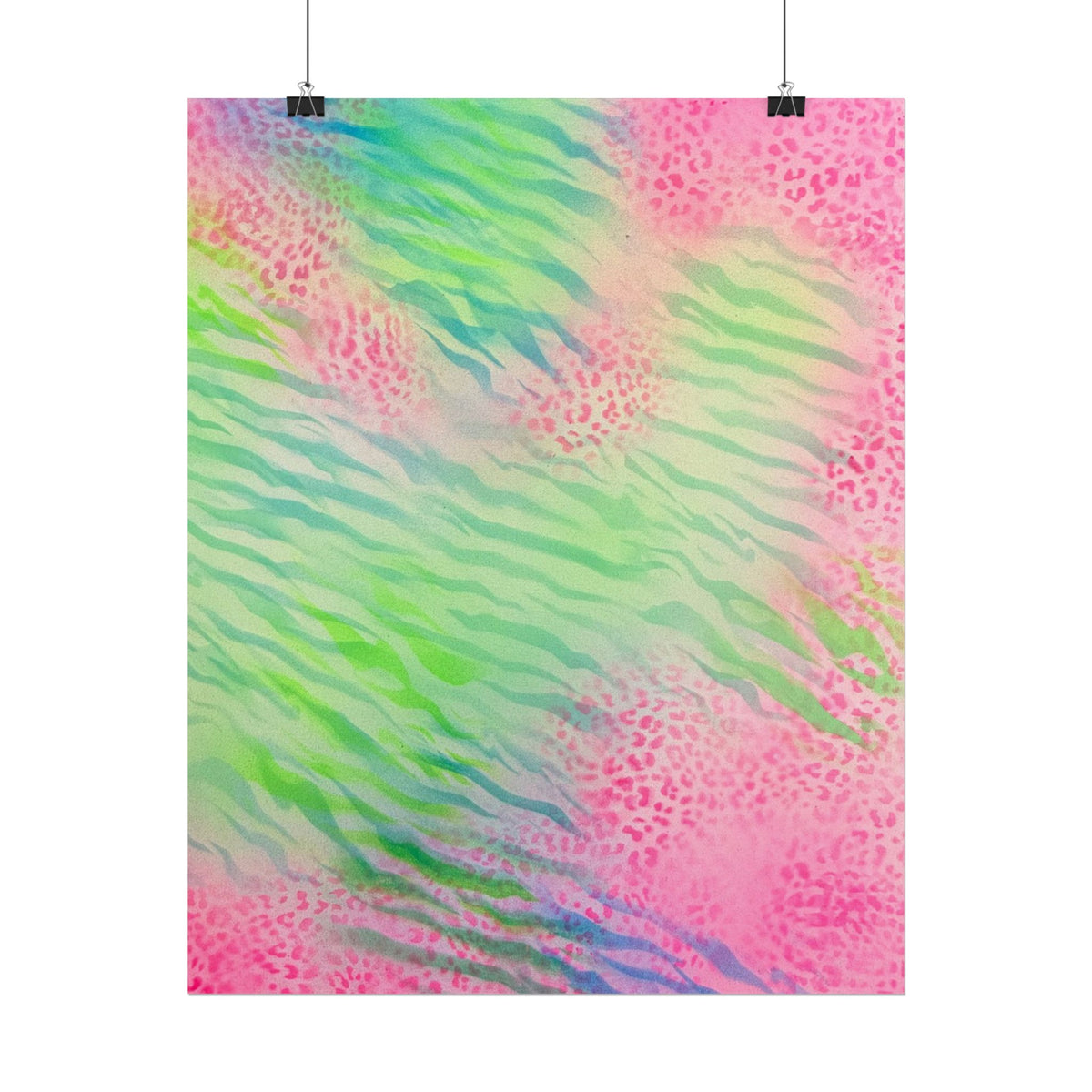 "teal cheetah" airbrush rolled print