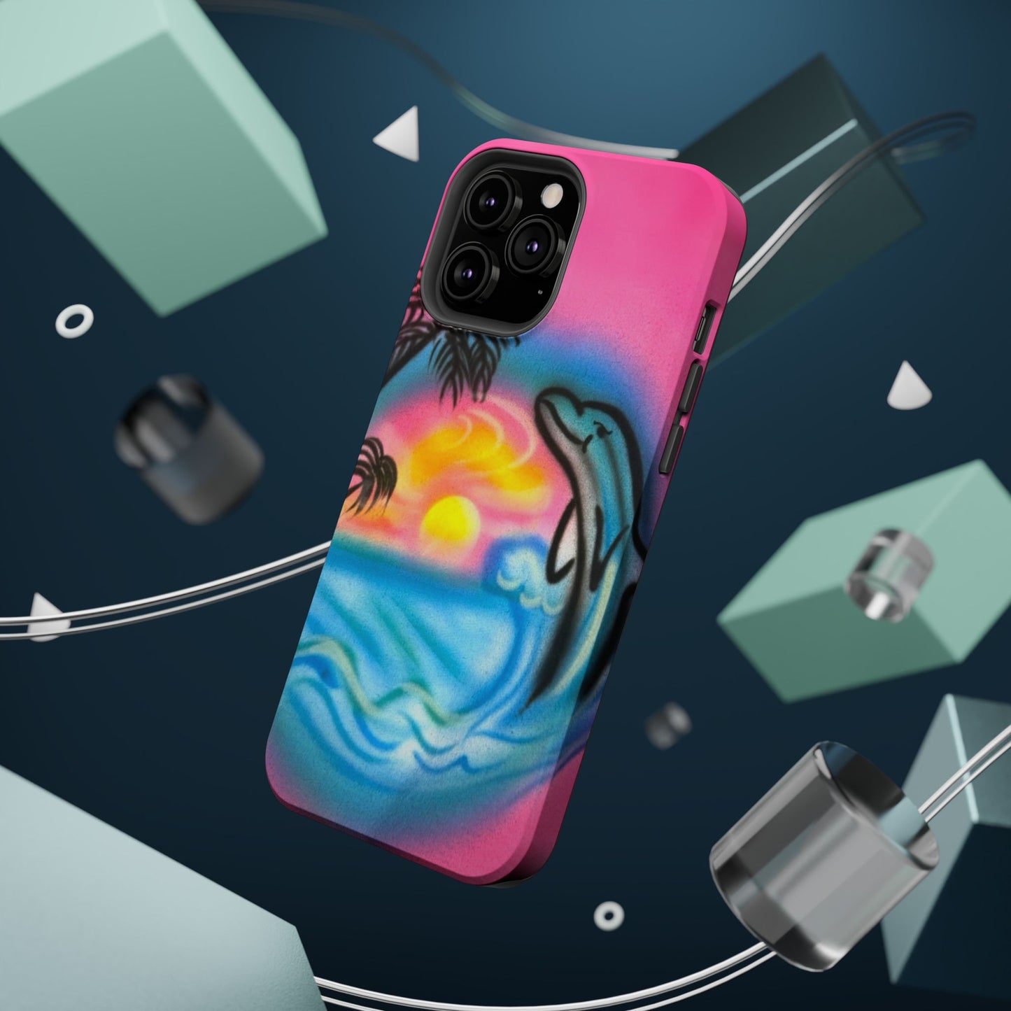 MagSafe "Delfinliebe" Airbrush iPhone-Hülle