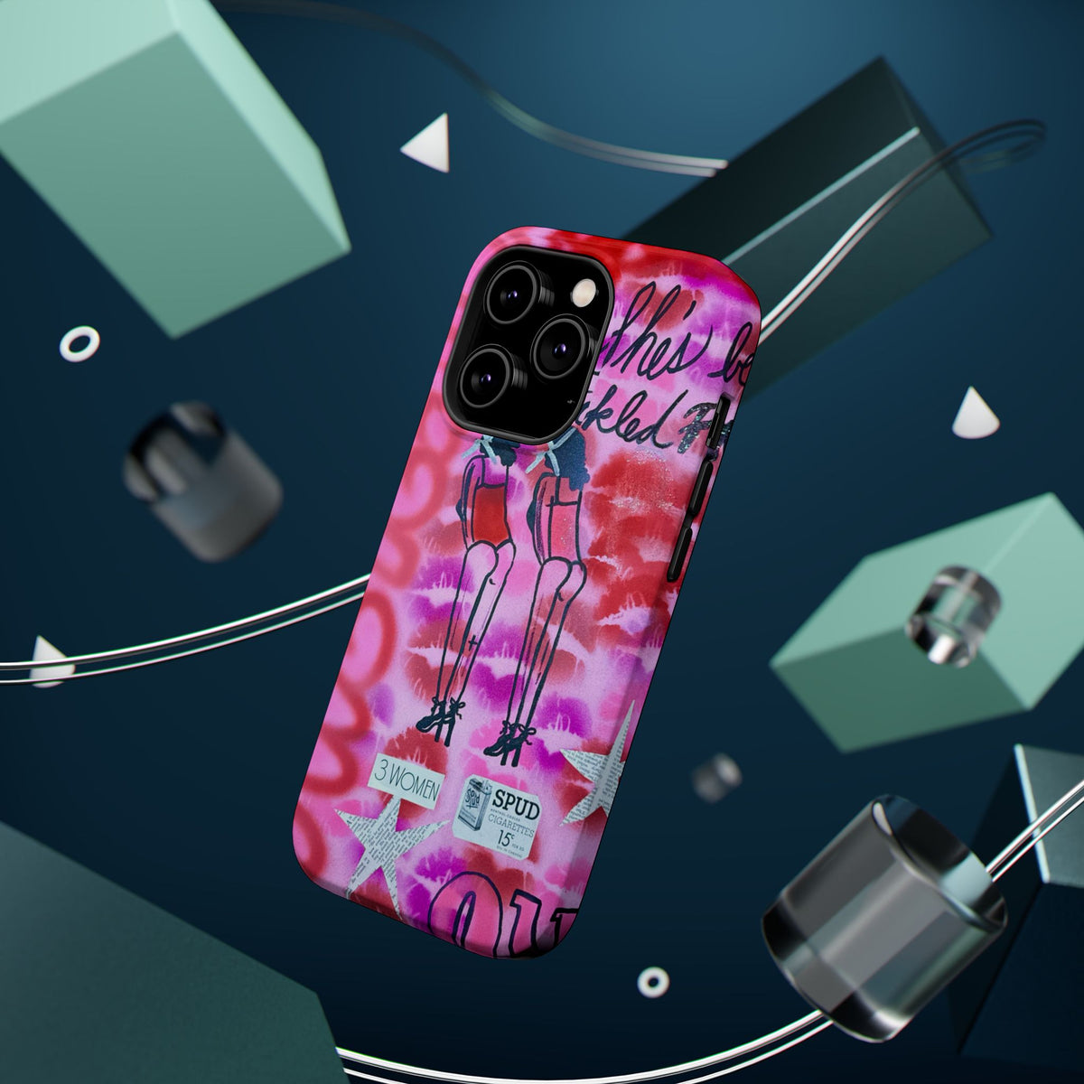 MagSafe "tickled pink" airbrush iPhone case