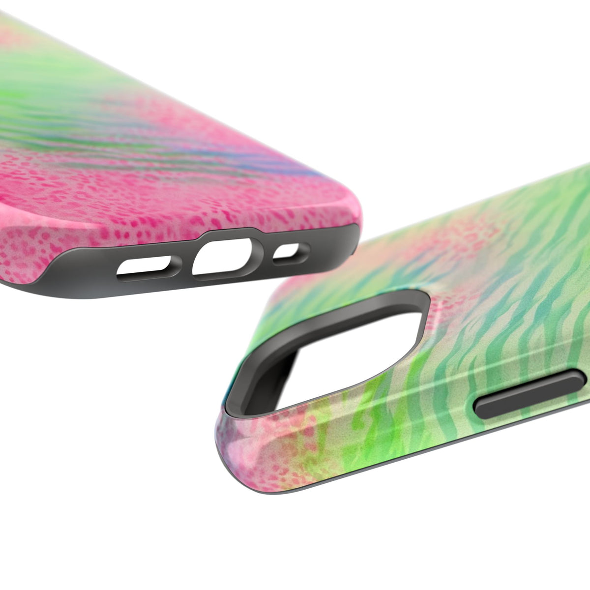 MagSafe "teal cheetah" airbrush iPhone case