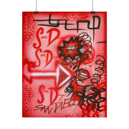 "san diego" airbrush rolled print