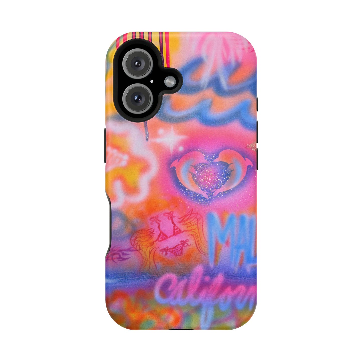 "mornings in malibu" MagSafe airbrush iPhone case