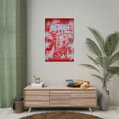 "indiana" airbrush rolled print