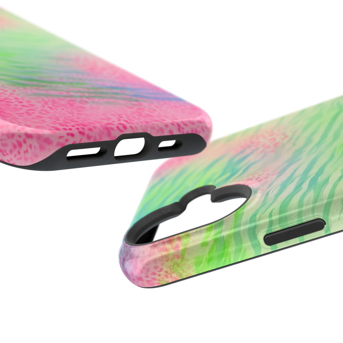 MagSafe "teal cheetah" airbrush iPhone case