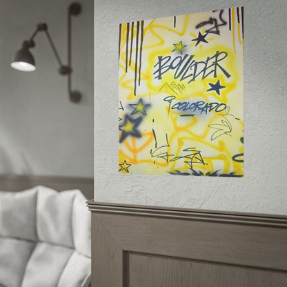 "boulder" airbrush rolled print