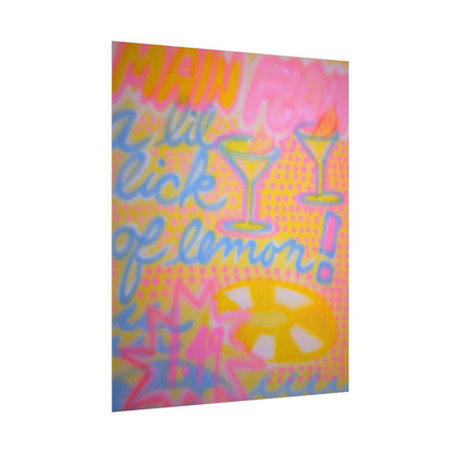 "lemontini" airbrush rolled print