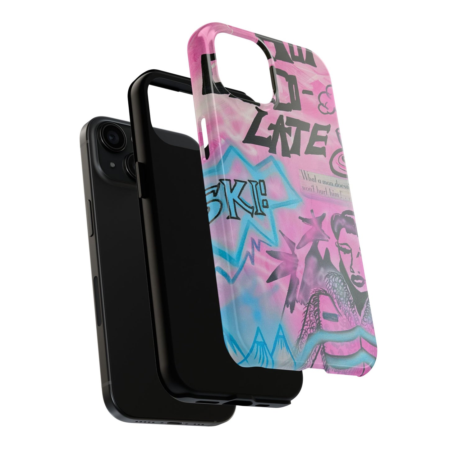 "avant le ski" airbrush iPhone case