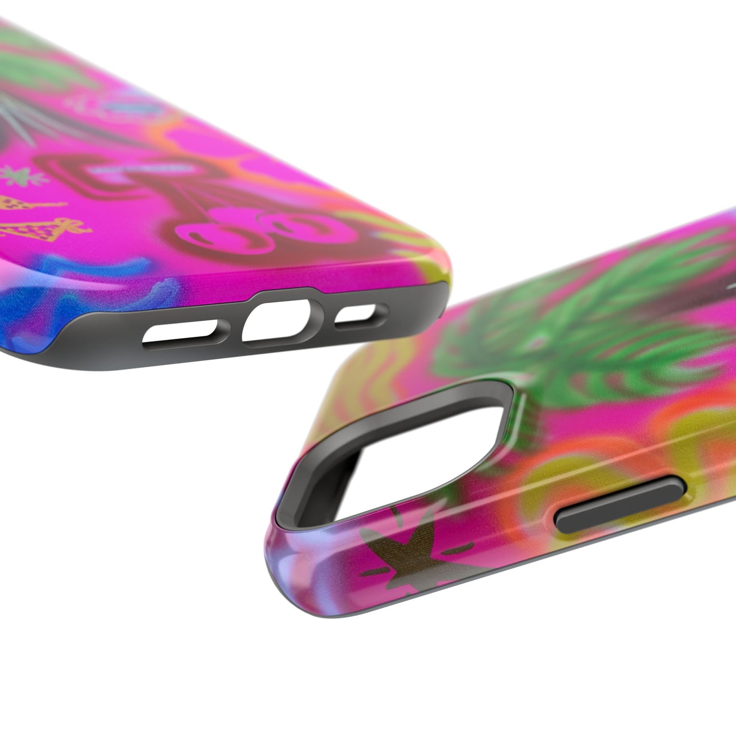 MagSafe "neon pink palms" Airbrush iPhone-Hülle