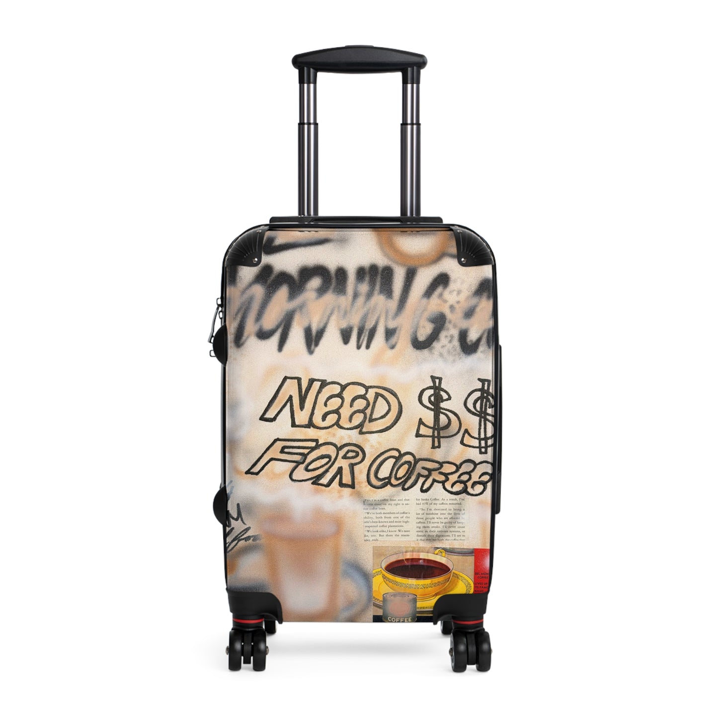 "need $$ for coffee" airbrush suitcase