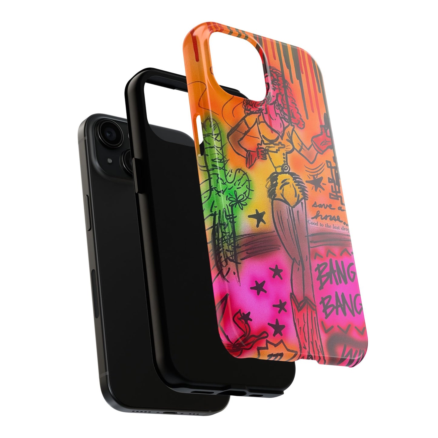 "wild, wild west" airbrush iPhone case
