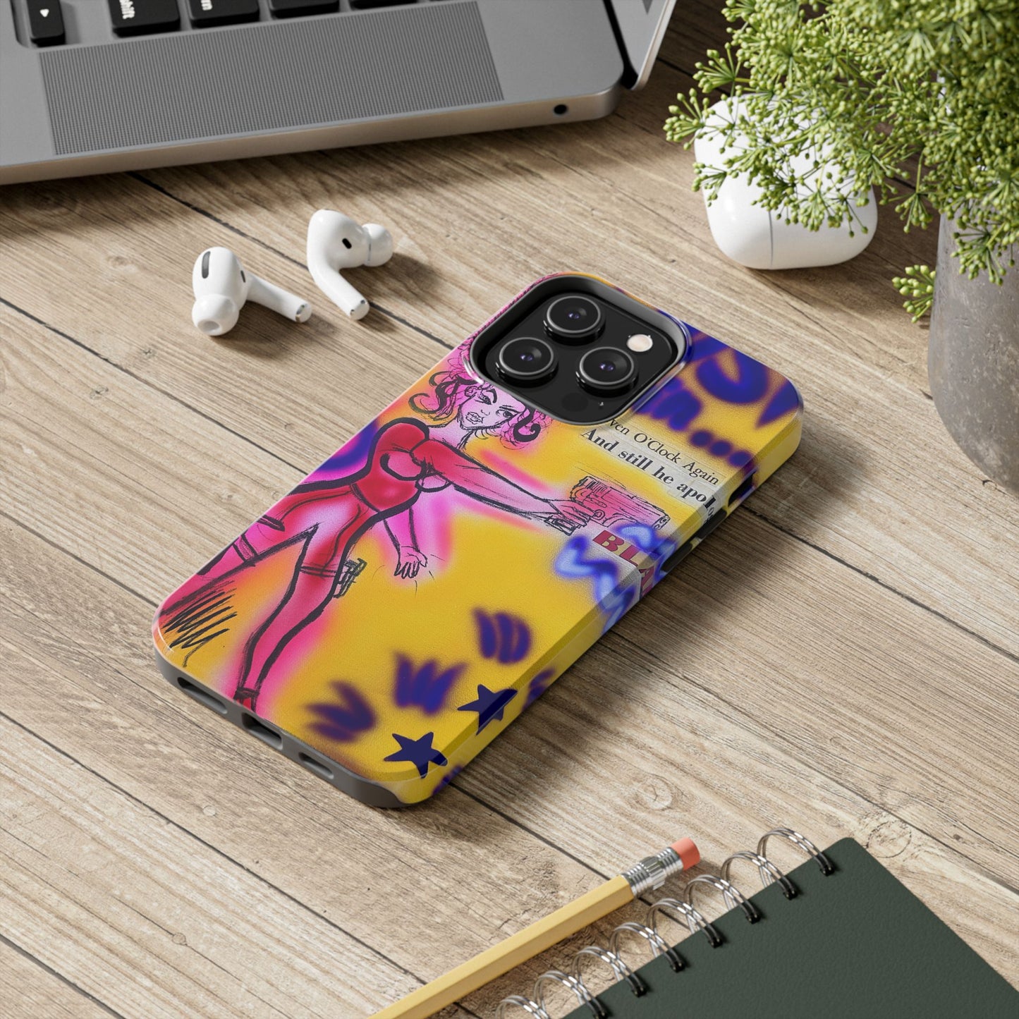 "spiraling thoughts" airbrush iPhone case