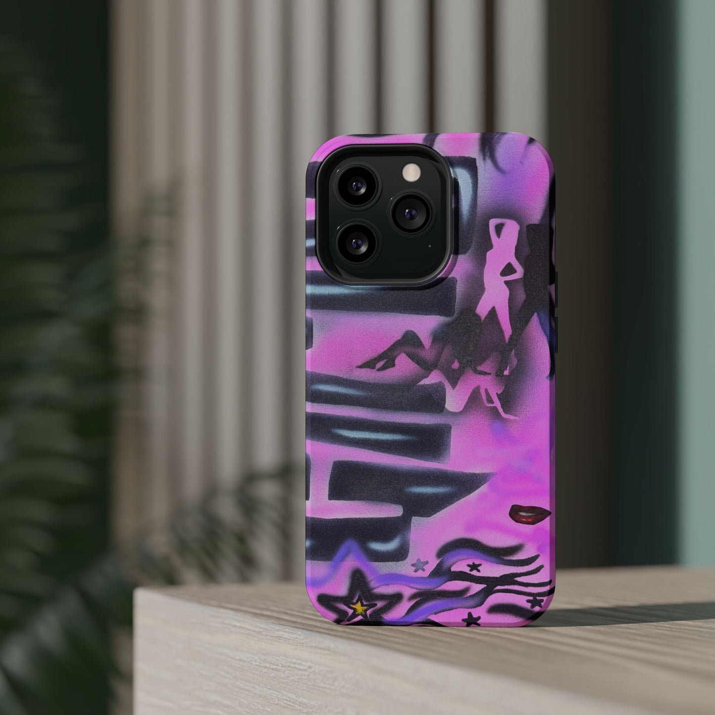 MagSafe "neon nights" airbrush iPhone case