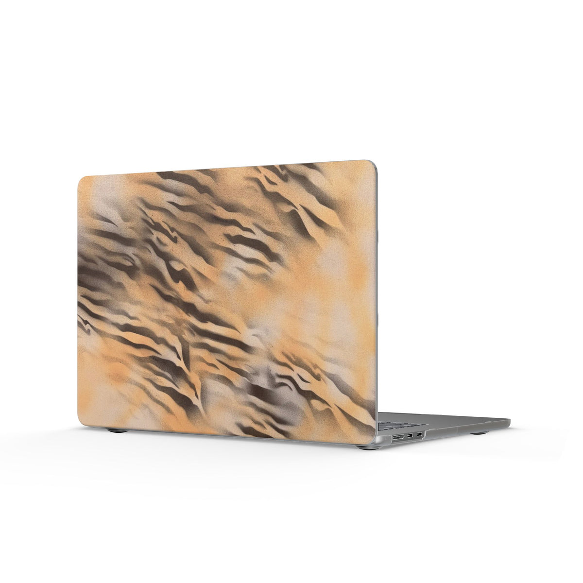 "neutral tiger" airbrush matte macbook case