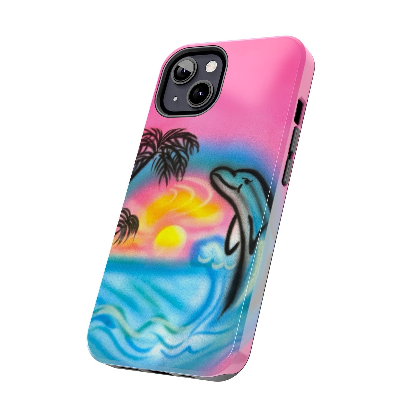 "dolphin love" airbrush iPhone case