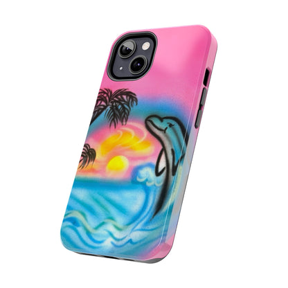 "dolphin love" airbrush iPhone case