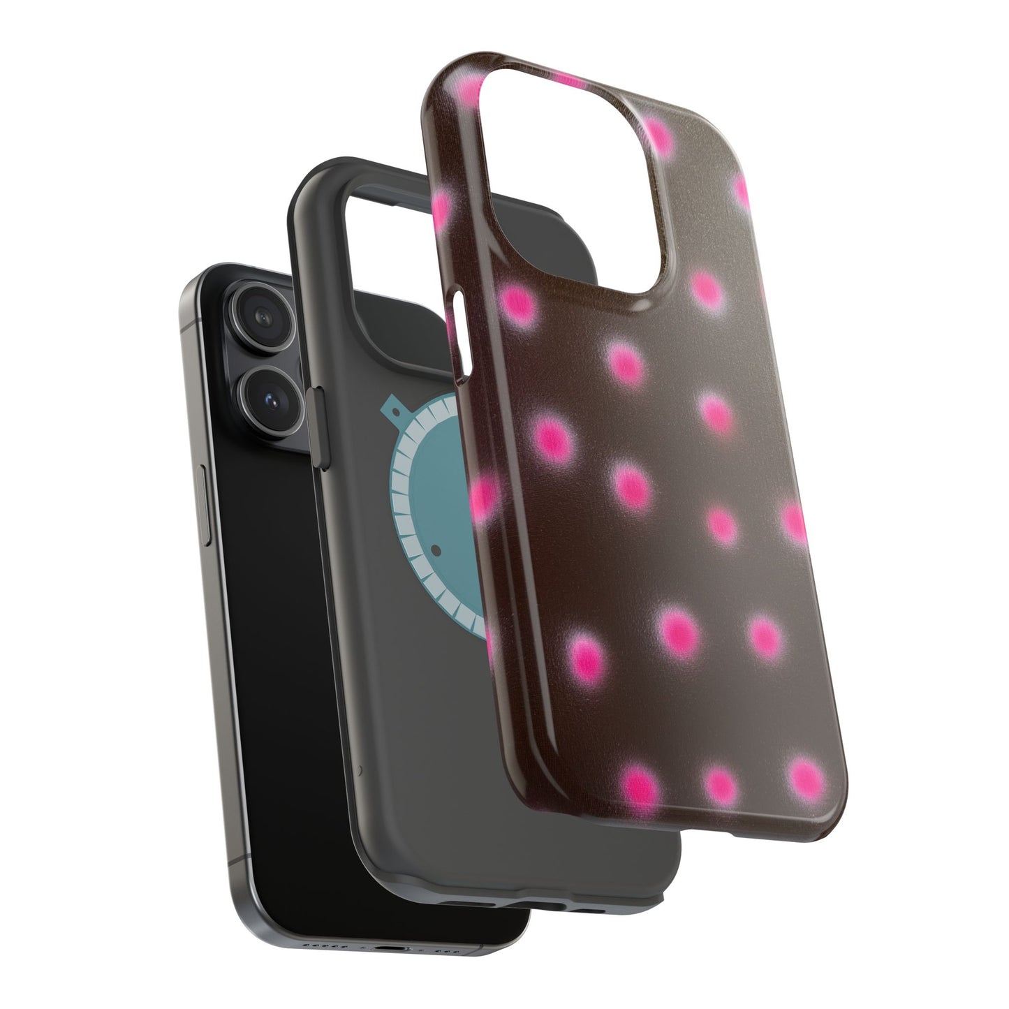 MagSafe "cherry mocha polka dot" airbrush iPhone case