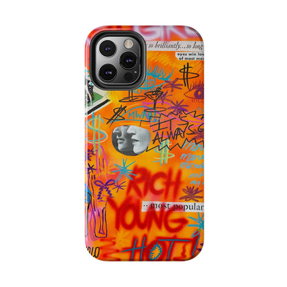 "young, rich, hot!" airbrush iPhone case