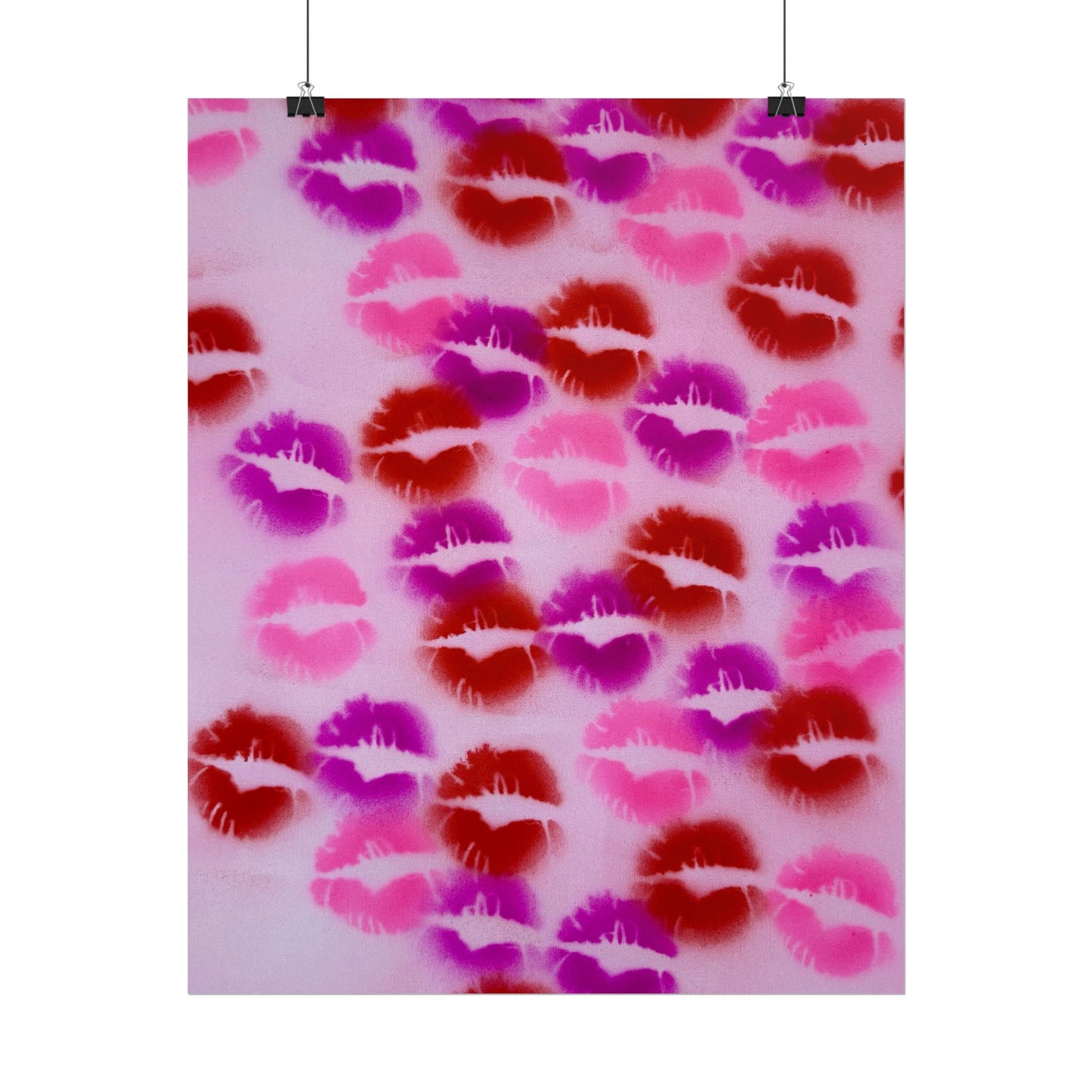 "mwah!" airbrush rolled print