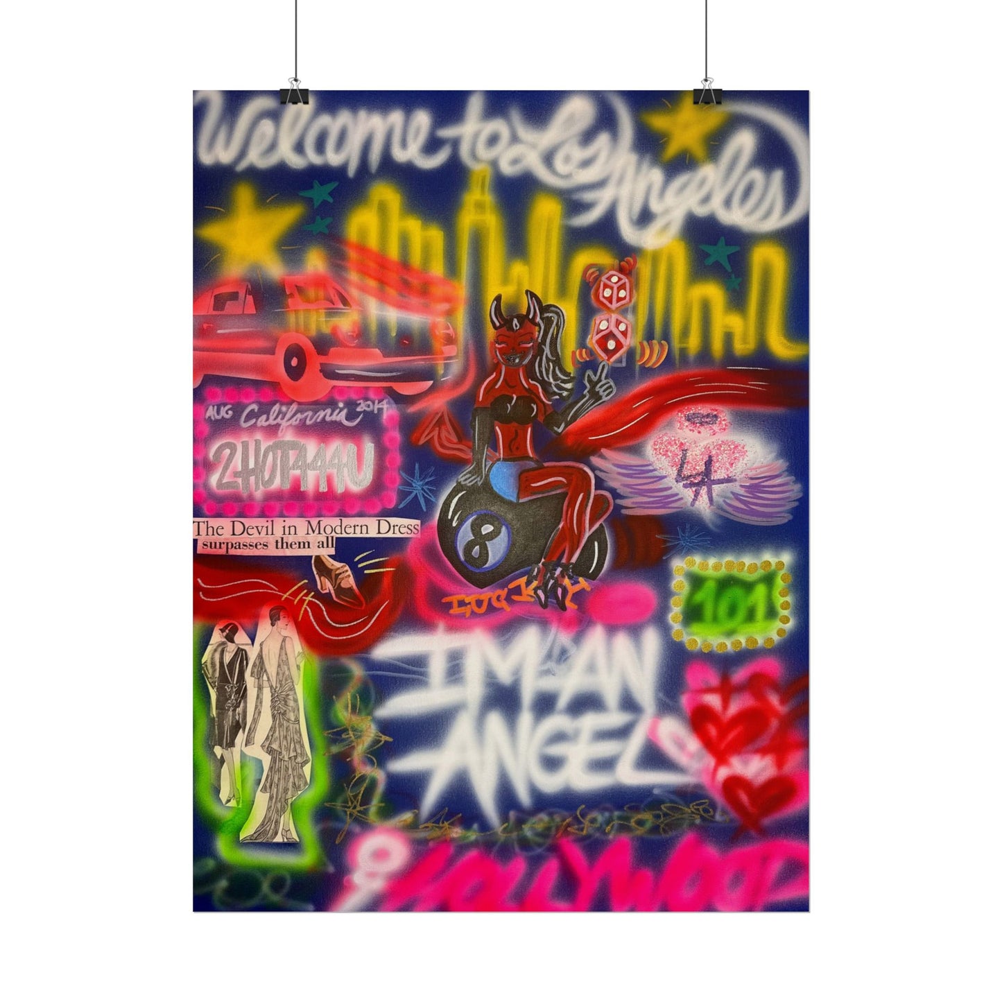 "im an angel" airbrush rolled print