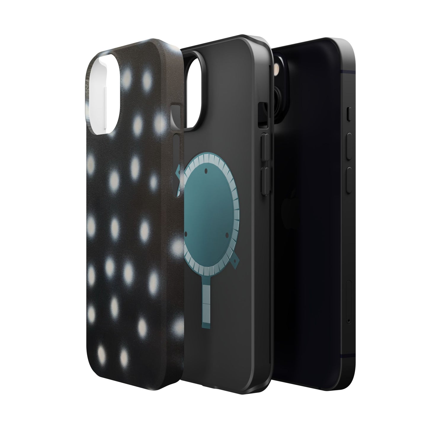 MagSafe "coconut noir polka dot" airbrush iPhone case