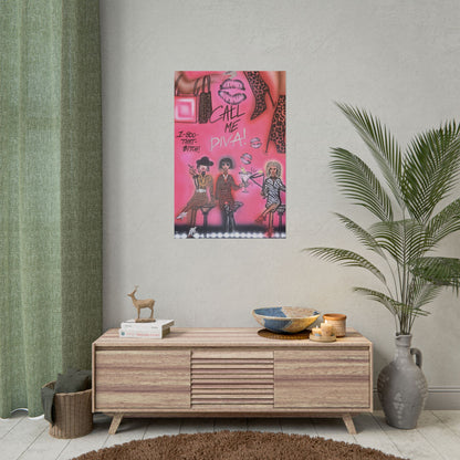 "party diva!" airbrush rolled print