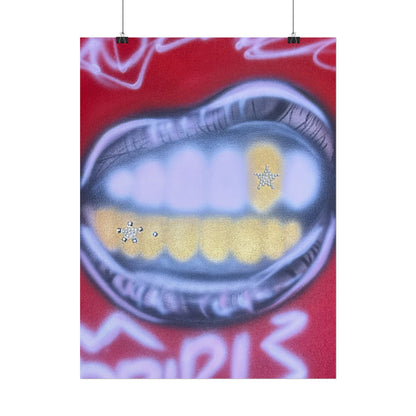 "bite me bling" airbrush rolled print