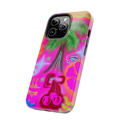 "neon pink palms" airbrush iPhone case