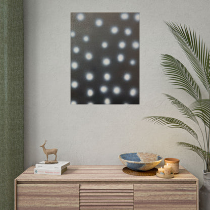 "coconut noir polka dots" airbrush rolled print