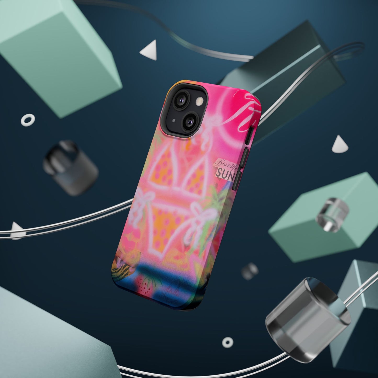 MagSafe "santa monica strawberry" airbrush iPhone case