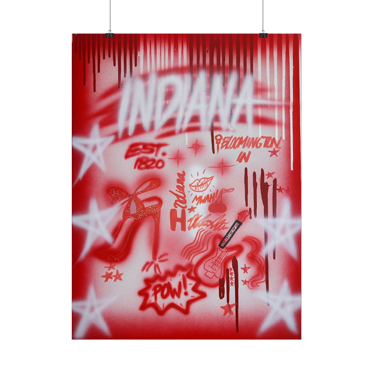 "indiana" airbrush rolled print
