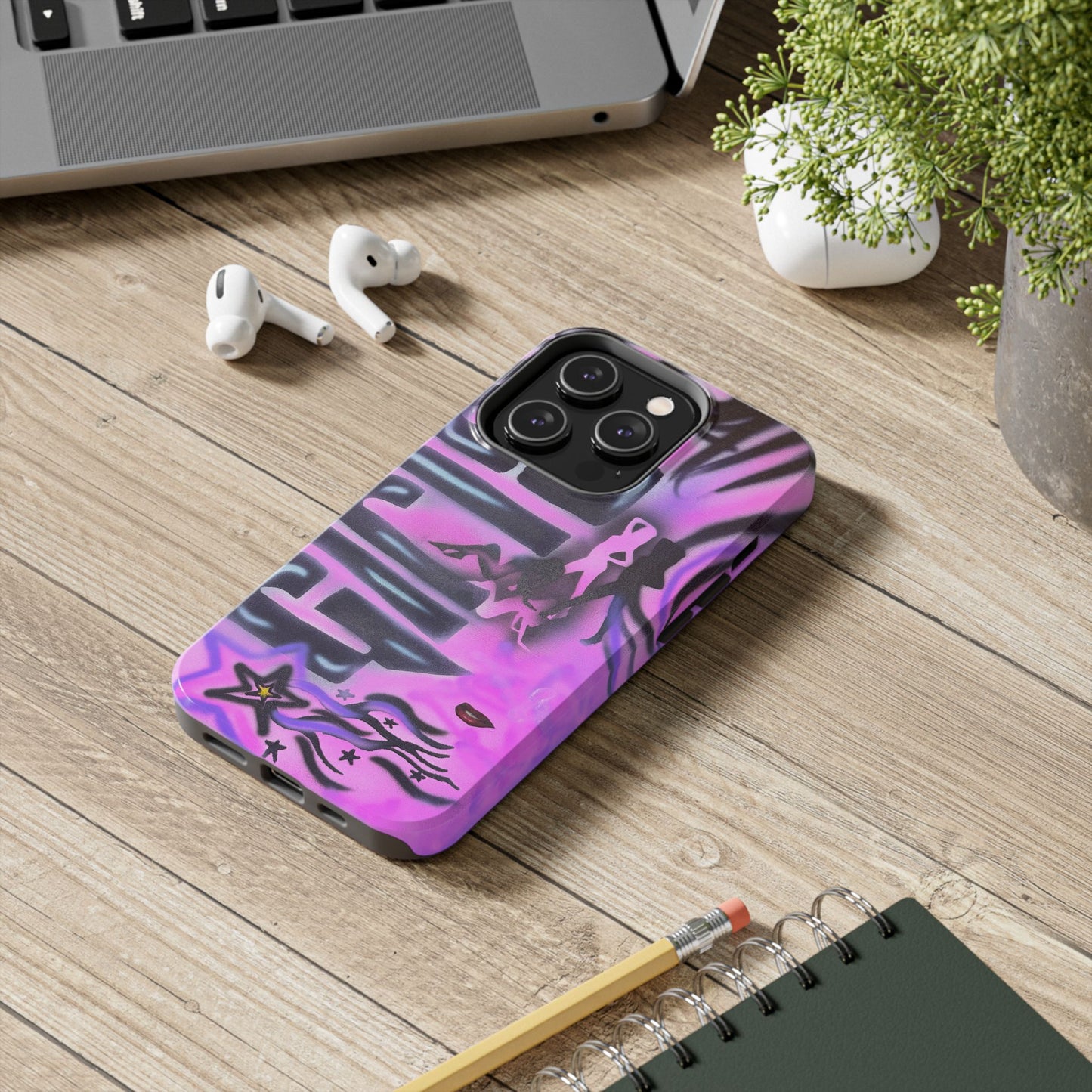 "neon nights" airbrush iPhone case