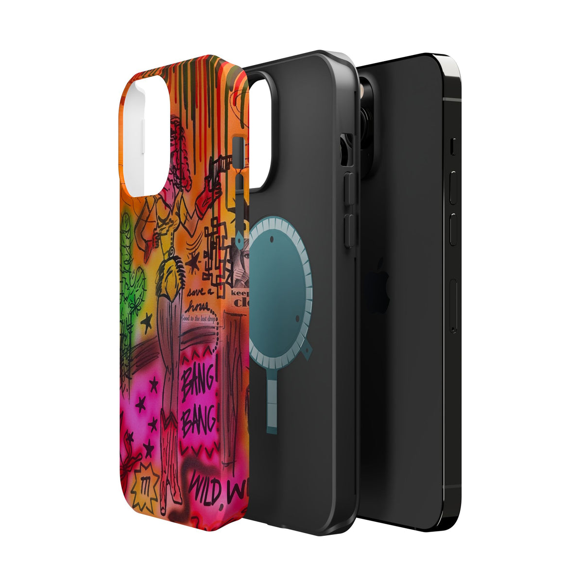MagSafe "wild, wild west" airbrush iPhone case