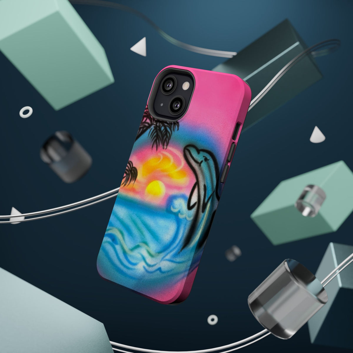 MagSafe "Delfinliebe" Airbrush iPhone-Hülle