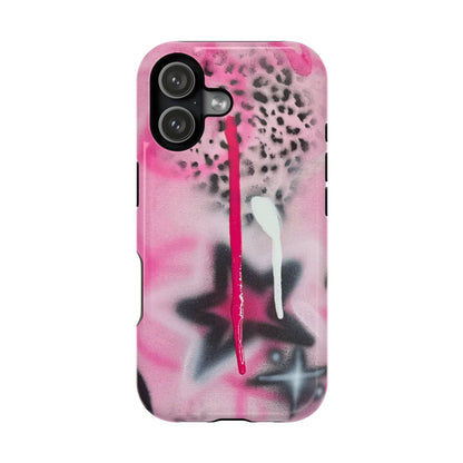 MagSafe "pink cheetah" airbrush iPhone case