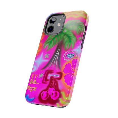 "neon pink palms" airbrush iPhone case