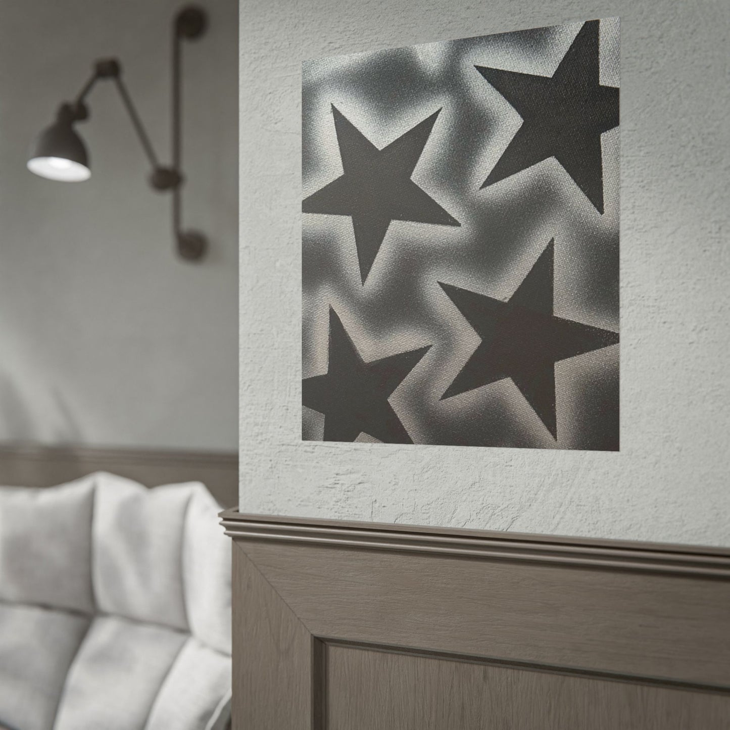 "chrome stars" airbrush rolled print
