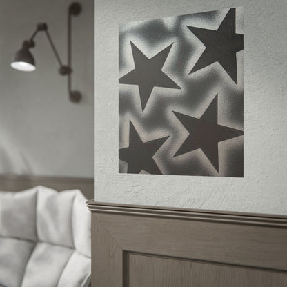 "chrome stars" airbrush rolled print
