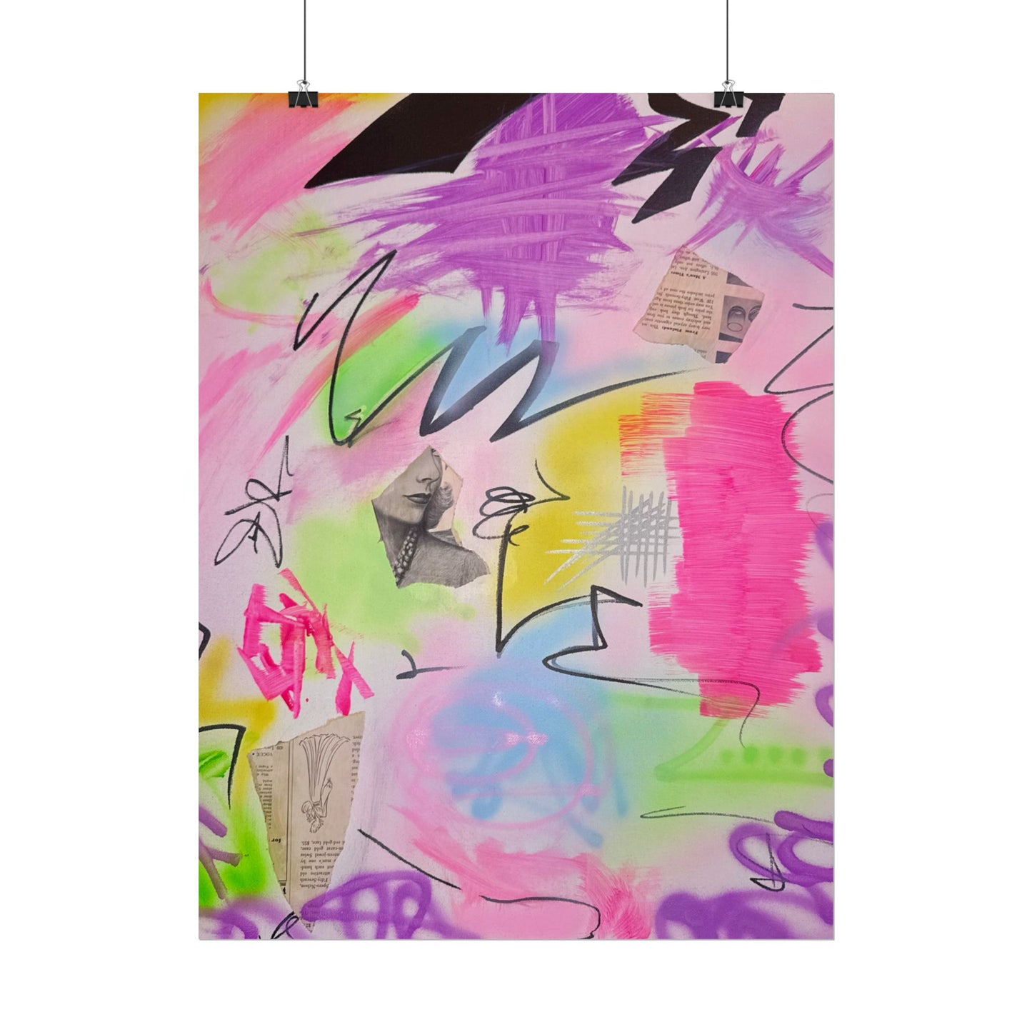"pastel static" airbrush rolled print