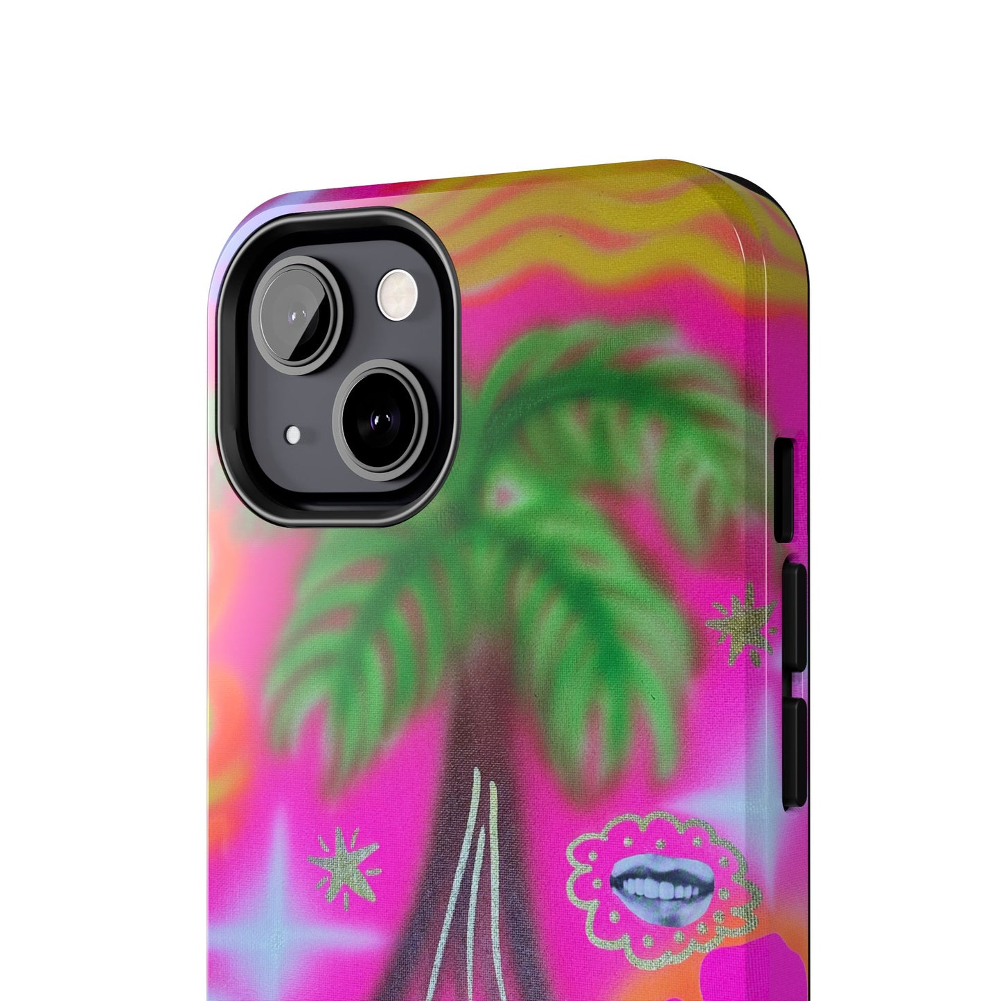 "neon pink palms" airbrush iPhone case