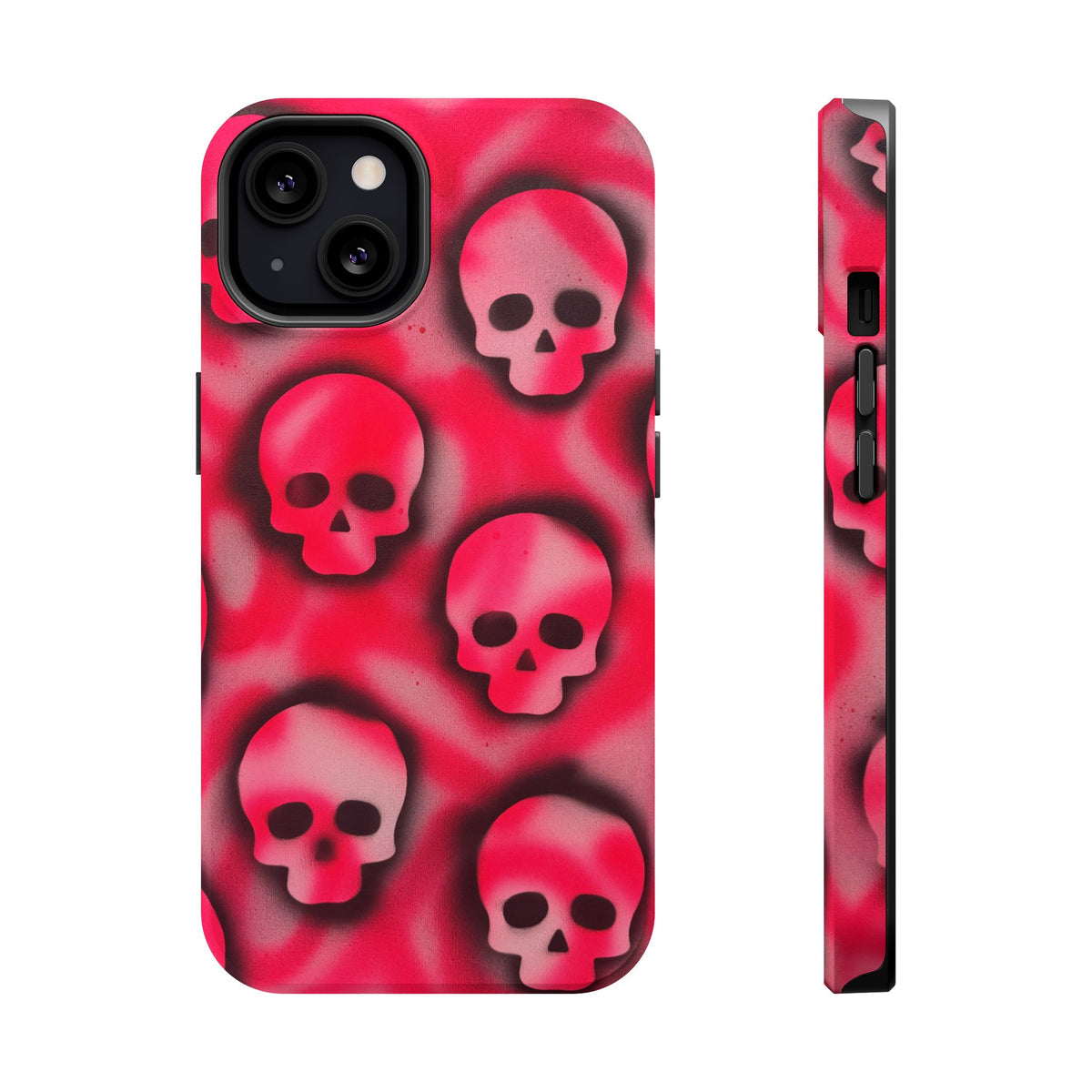 MagSafe "pink skully" airbrush iPhone case