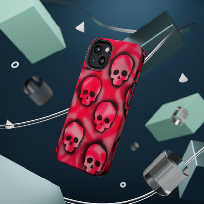 MagSafe "pink skully" airbrush iPhone case