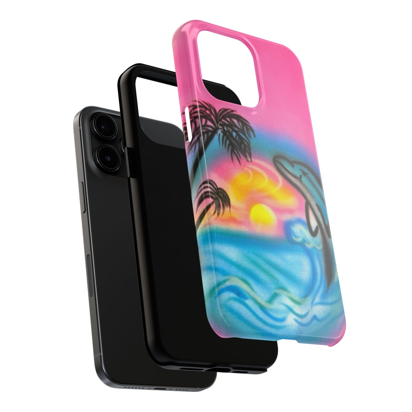 "dolphin love" airbrush iPhone case