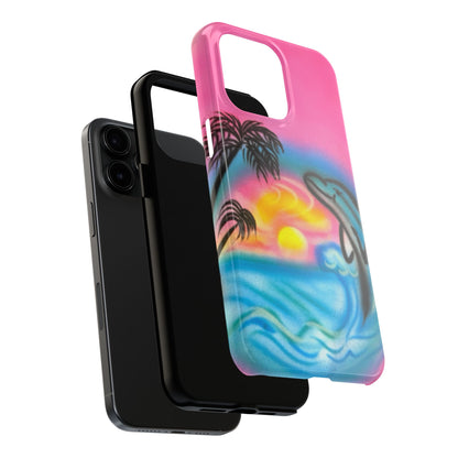 "dolphin love" airbrush iPhone case