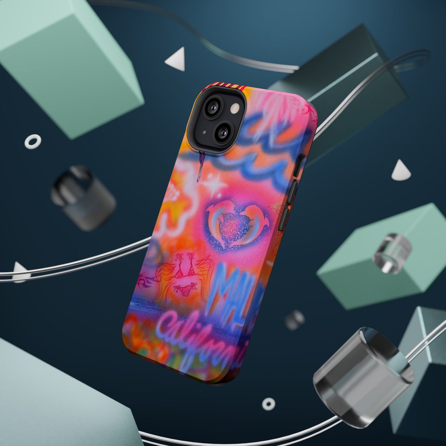 "mornings in malibu" MagSafe airbrush iPhone case