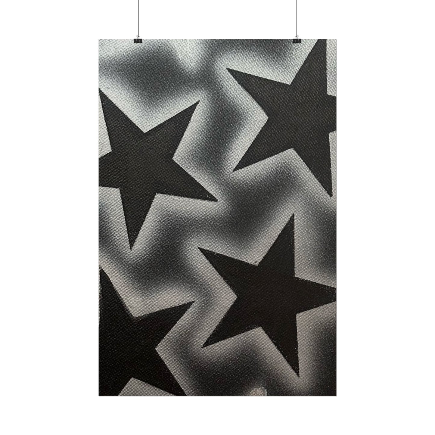 "chrome stars" airbrush rolled print