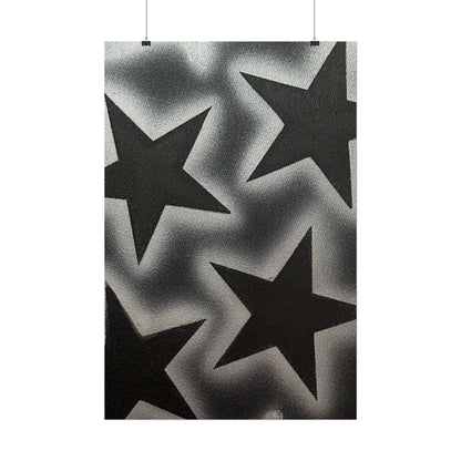 "chrome stars" airbrush rolled print