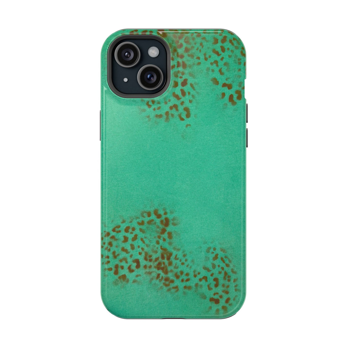 MagSafe "teal cheetah" airbrush iPhone case