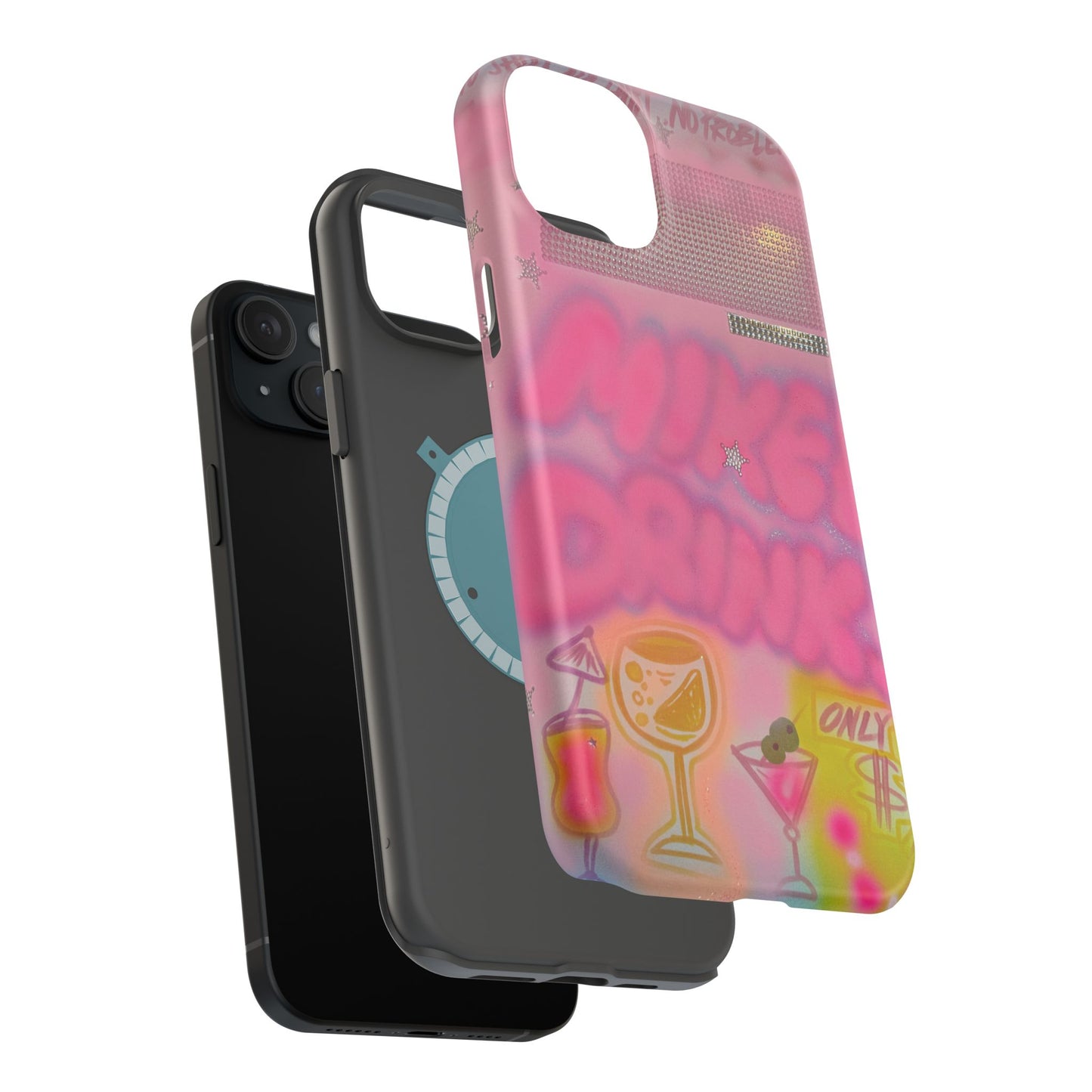 MagSafe "mixed drinks" airbrush iPhone case