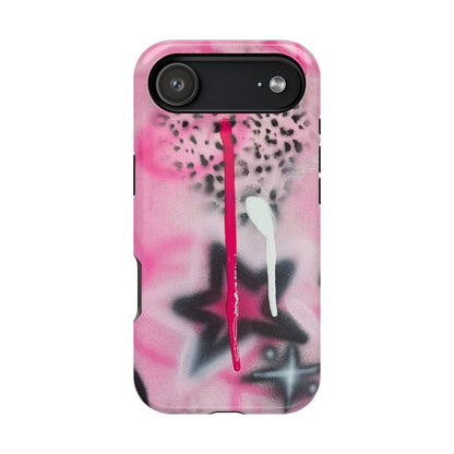 MagSafe "pink cheetah" airbrush iPhone case